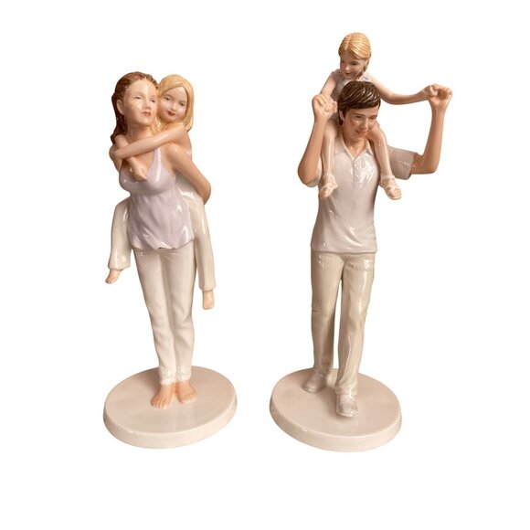Royal Doulton Moments in Time Figurines Piggy Back & Daddy’s Girl Set - Picture 1 of 14